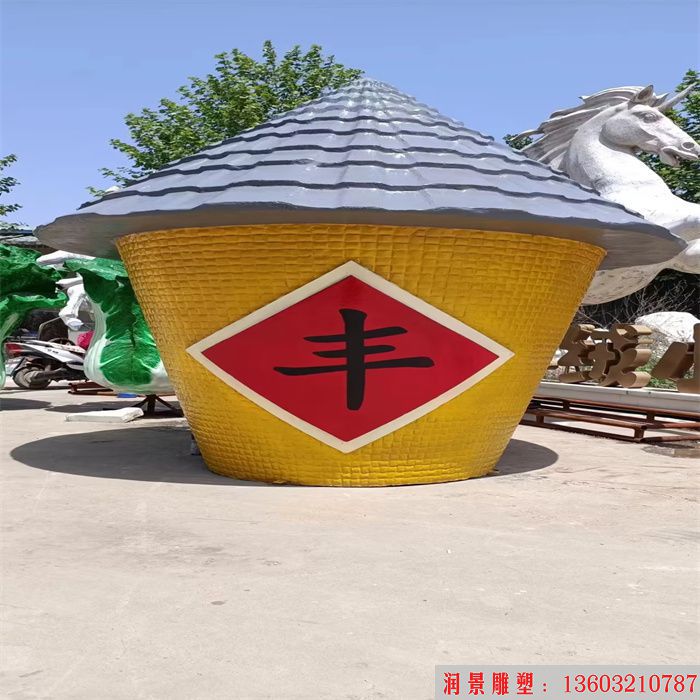 玻璃钢粮仓雕塑 (1)